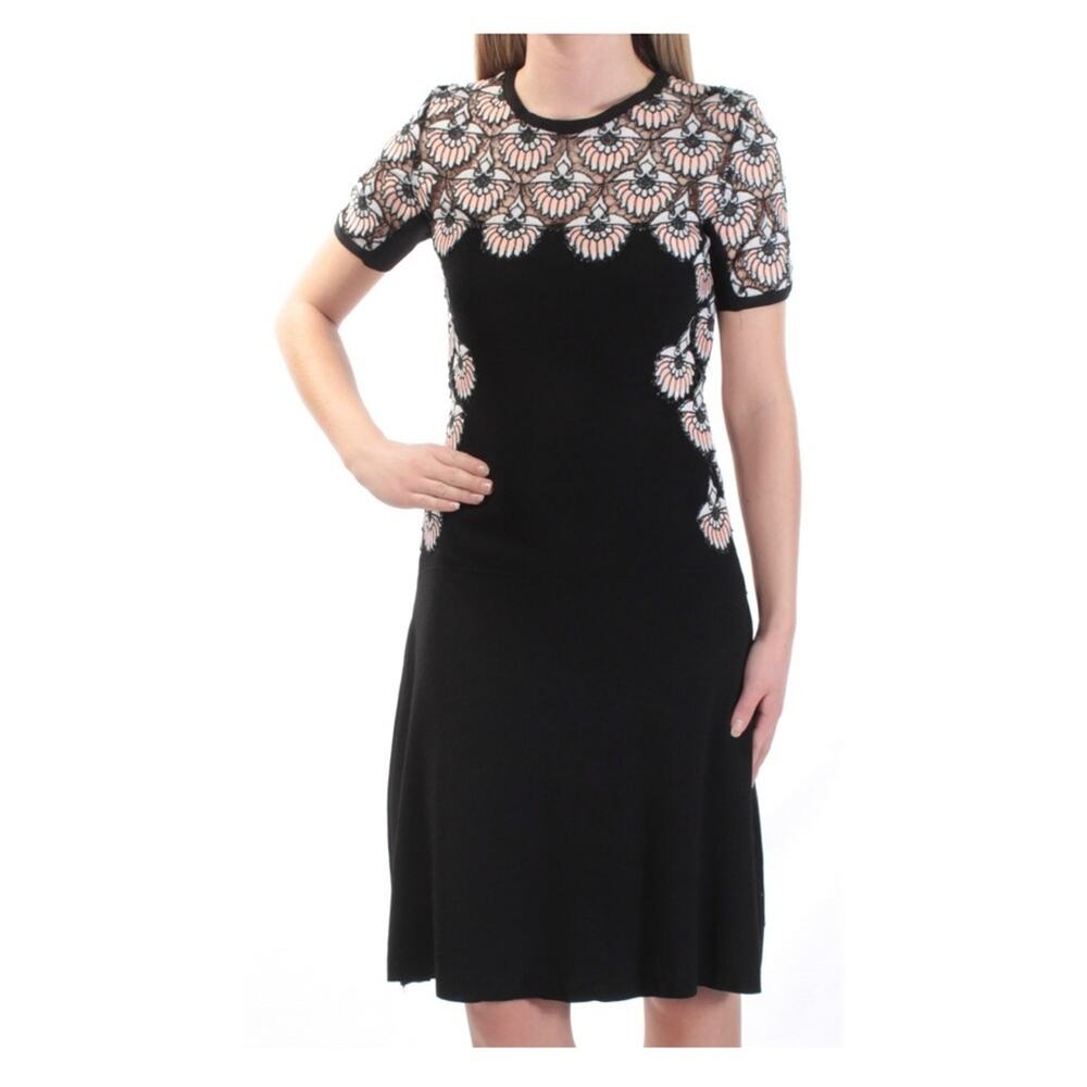 Yyigal Dress Rayon Knit Lace Combo Floral Pattern size small women’s